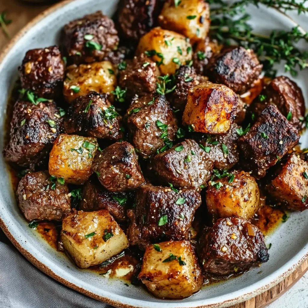 High Protein Slow Cooker Garlic Butter Beef Bites