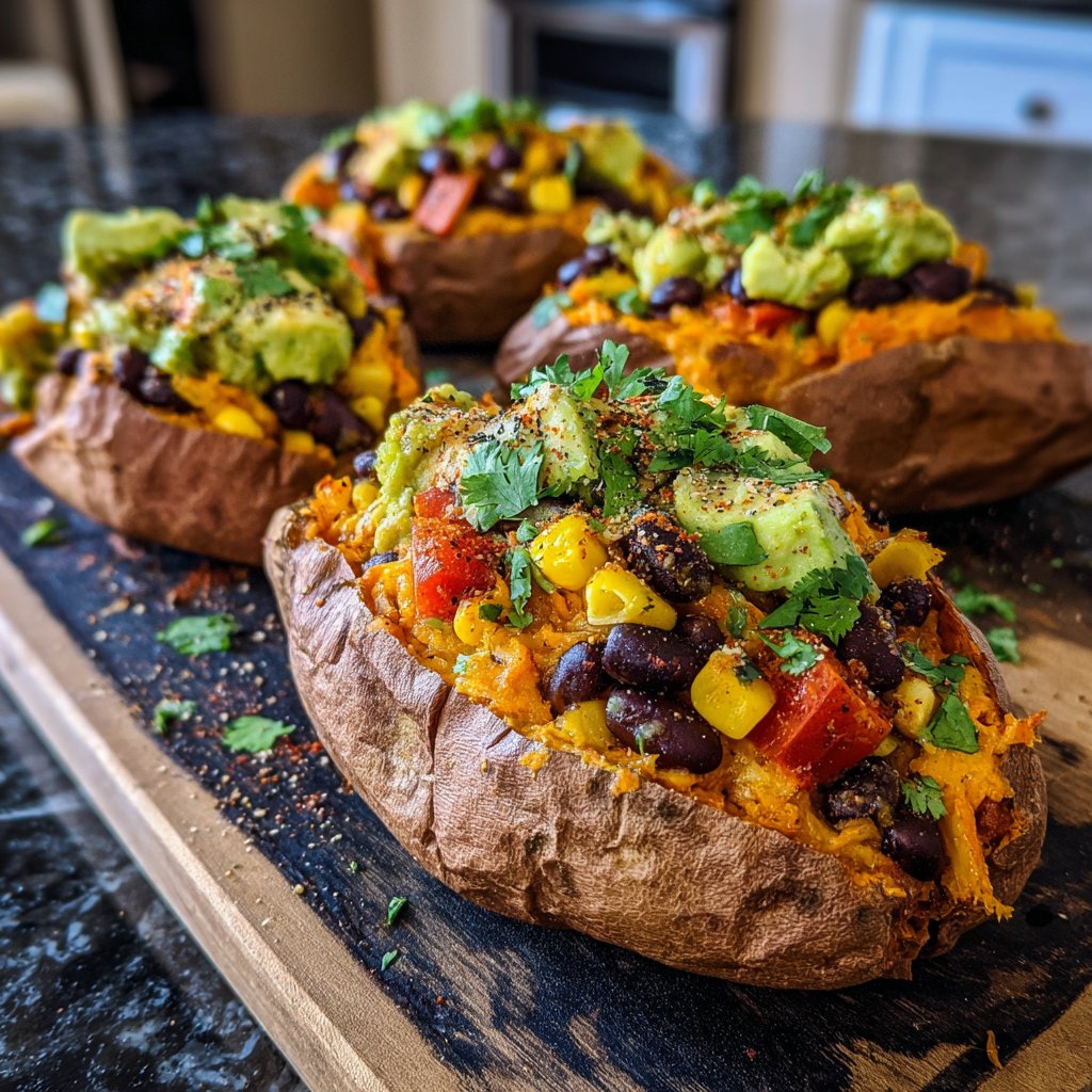Healthy Dinner Stuffed Sweet Potatoes