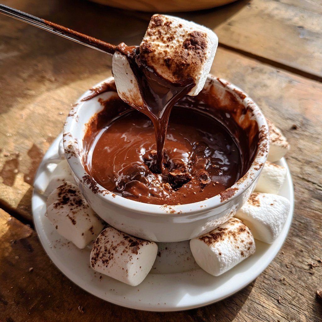 Chocolate Fondue with Marshmallows