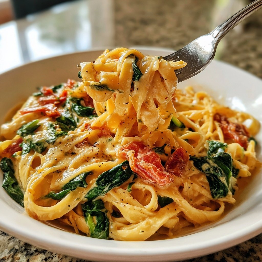 Delicious Spinach Tomato Pasta