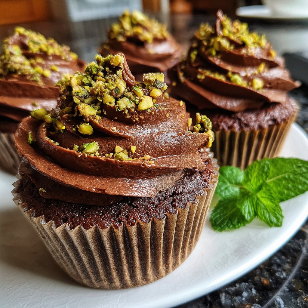 Chocolate Pistachio Cupcakes