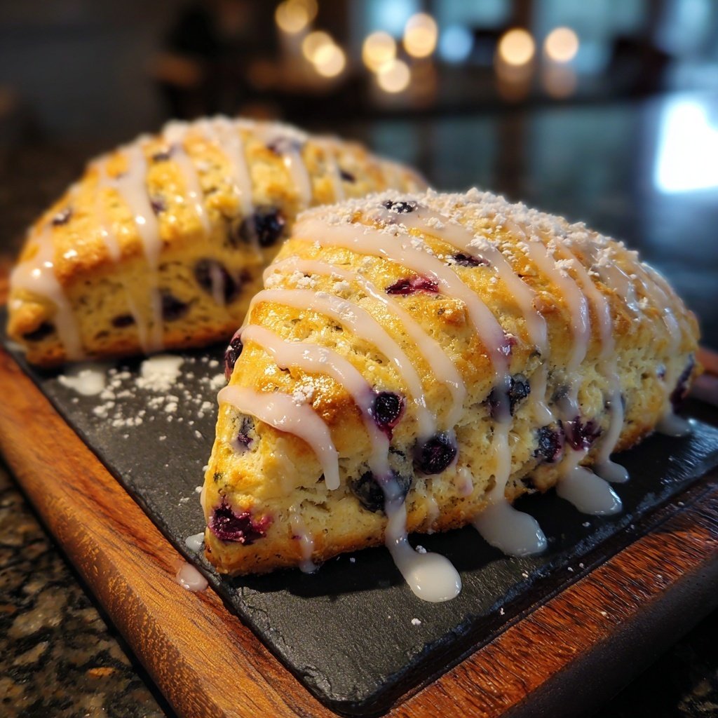 Blueberry Lemon Glazed Scones