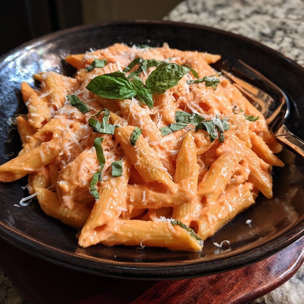 Pink Vodka Penne for Date Night