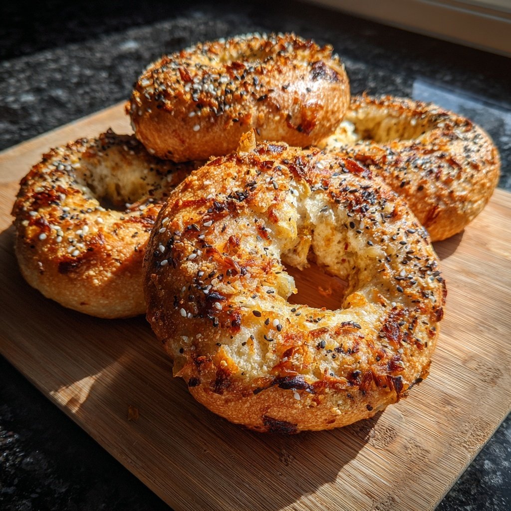 High Protein Onion Bagels