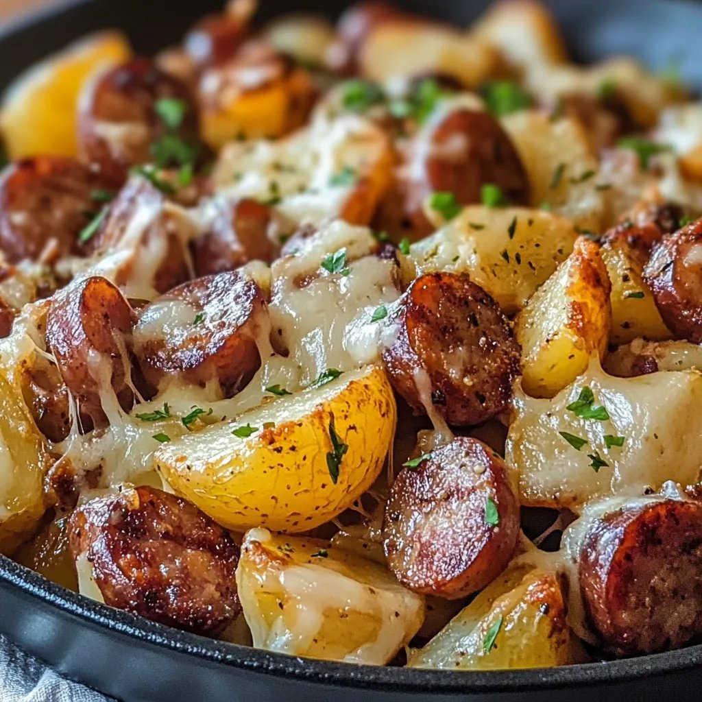 Cheesy Ranch Potatoes and Smoked Sausage