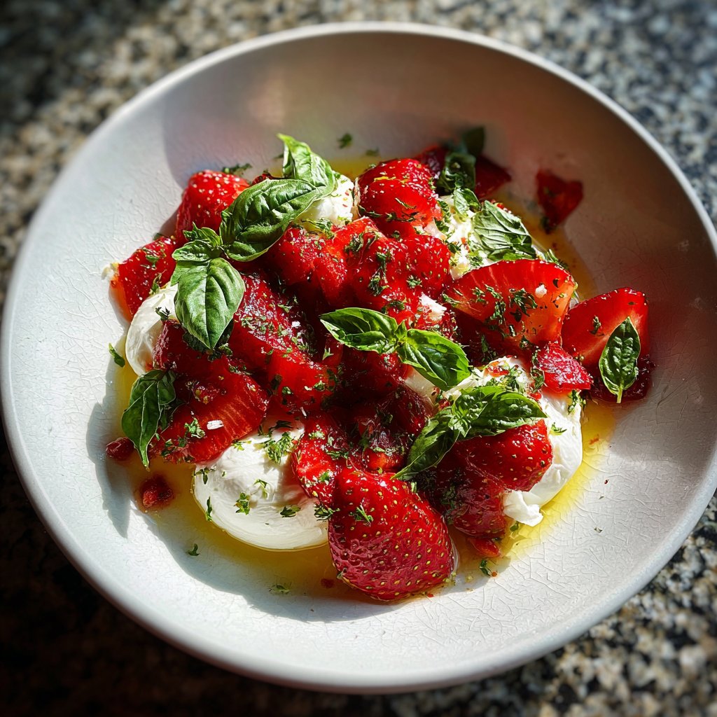 Roasted Strawberry Burrata Salad