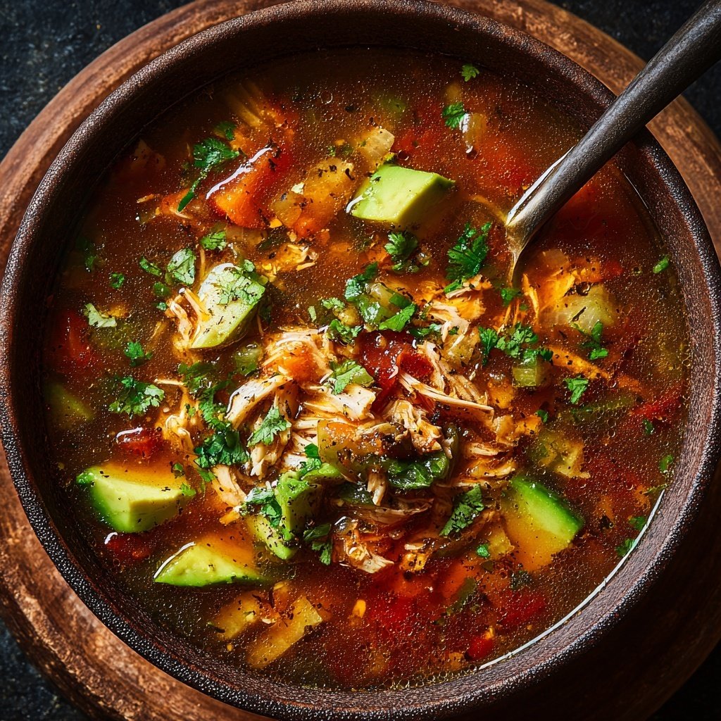 Shredded Chicken Tortilla Soup