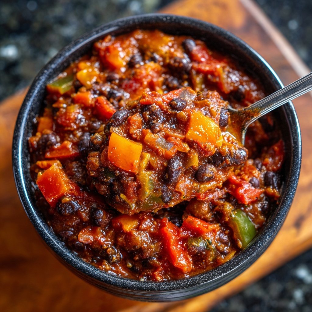 Healthy Crockpot Black Bean Chili