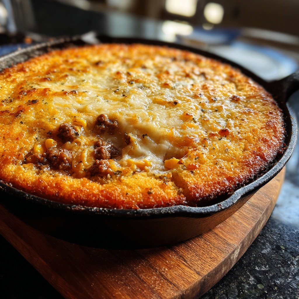 Ground Beef And Cornbread Casserole