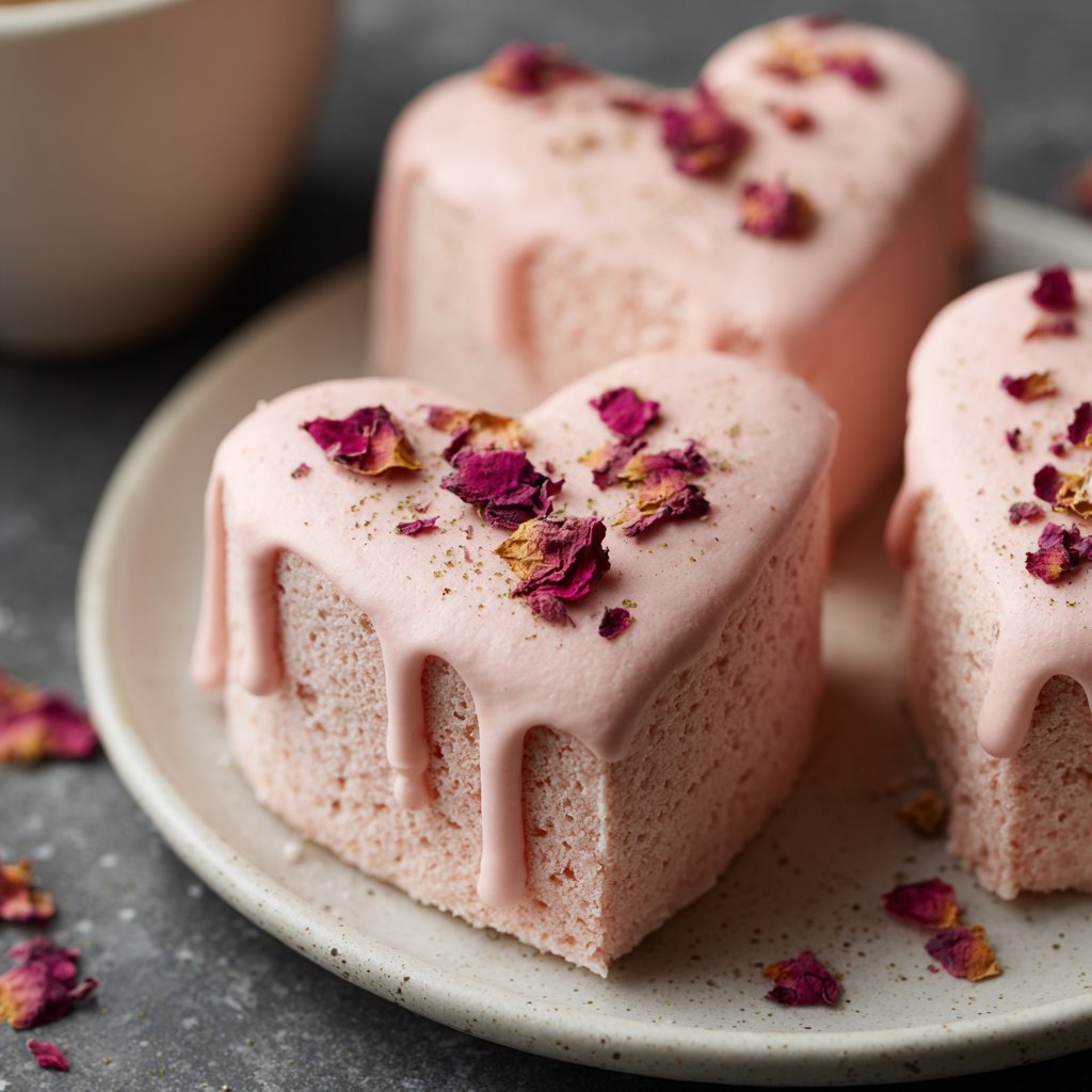 Mini Heart Cake with Rose Flavor