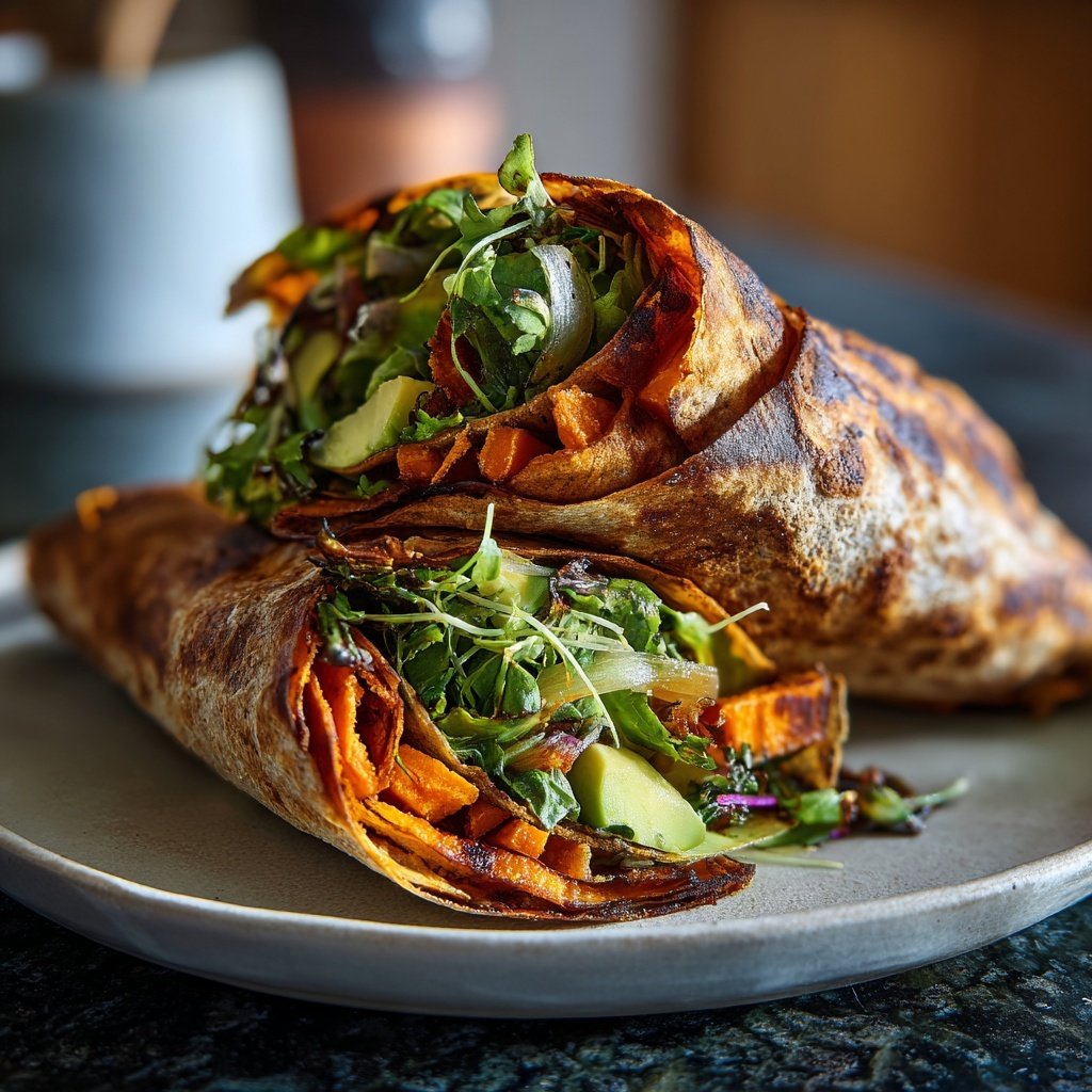 Healthy Lunch Roasted Sweet Potato Wraps