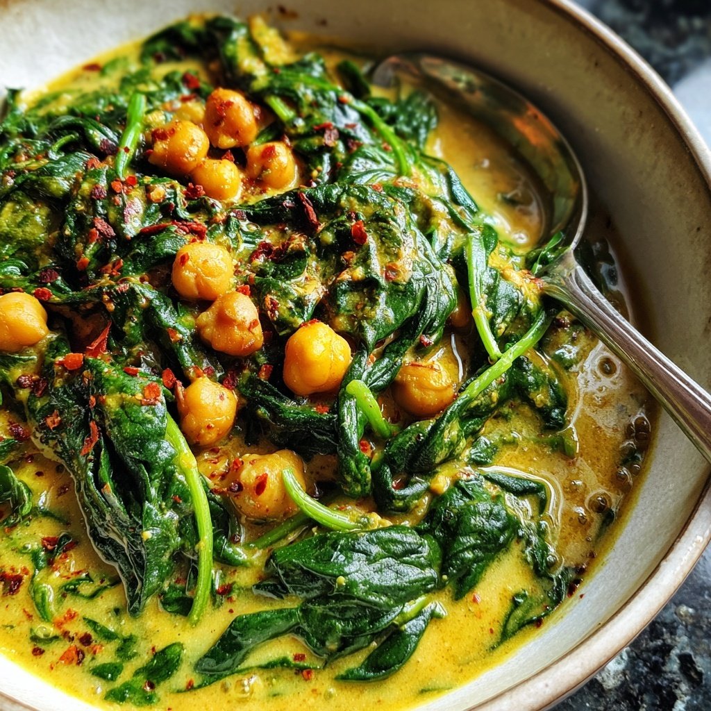 Healthy Dinner Chickpea Spinach Curry