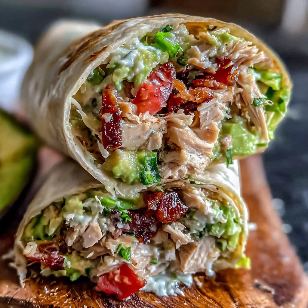 Easy Lunch Chicken Avocado Wrap