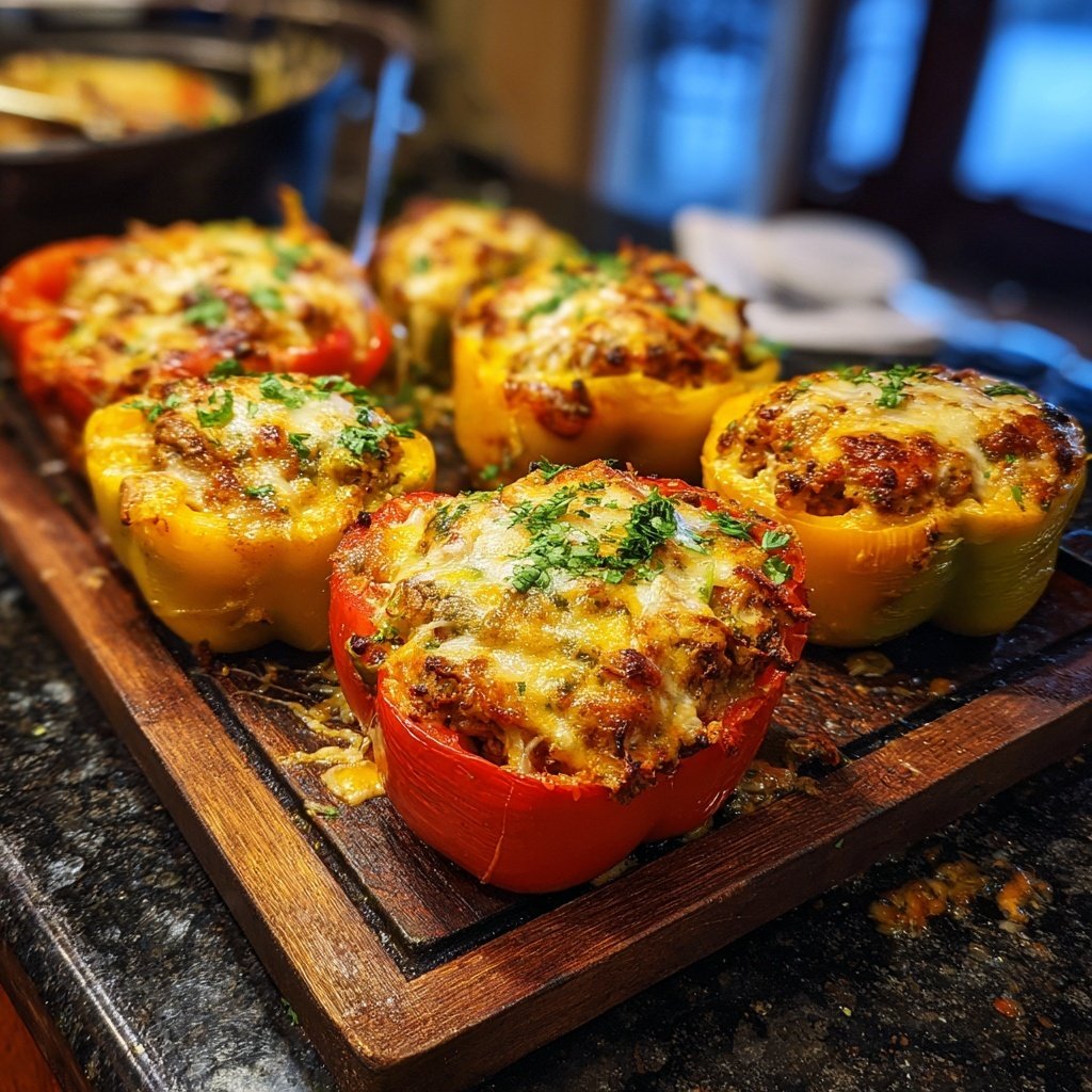 Ground Chicken Stuffed Peppers
