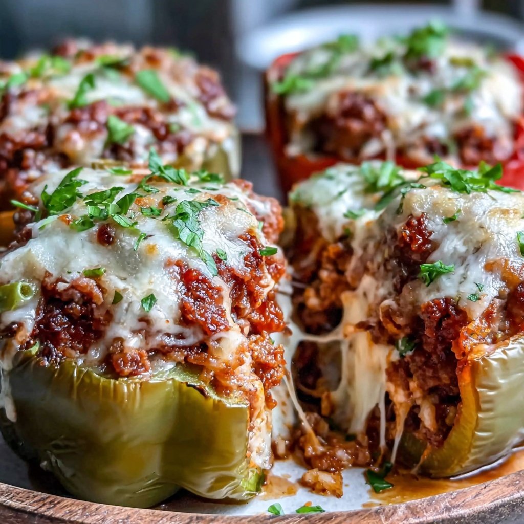 Ground Beef And Rice Stuffed Peppers