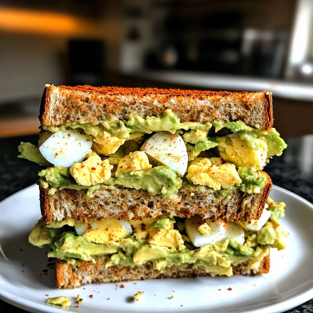 Budget-Friendly Avocado Egg Salad Sandwich Lunch