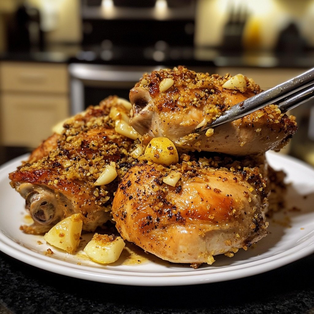 Easy Slow Cooker Lemon Garlic Chicken
