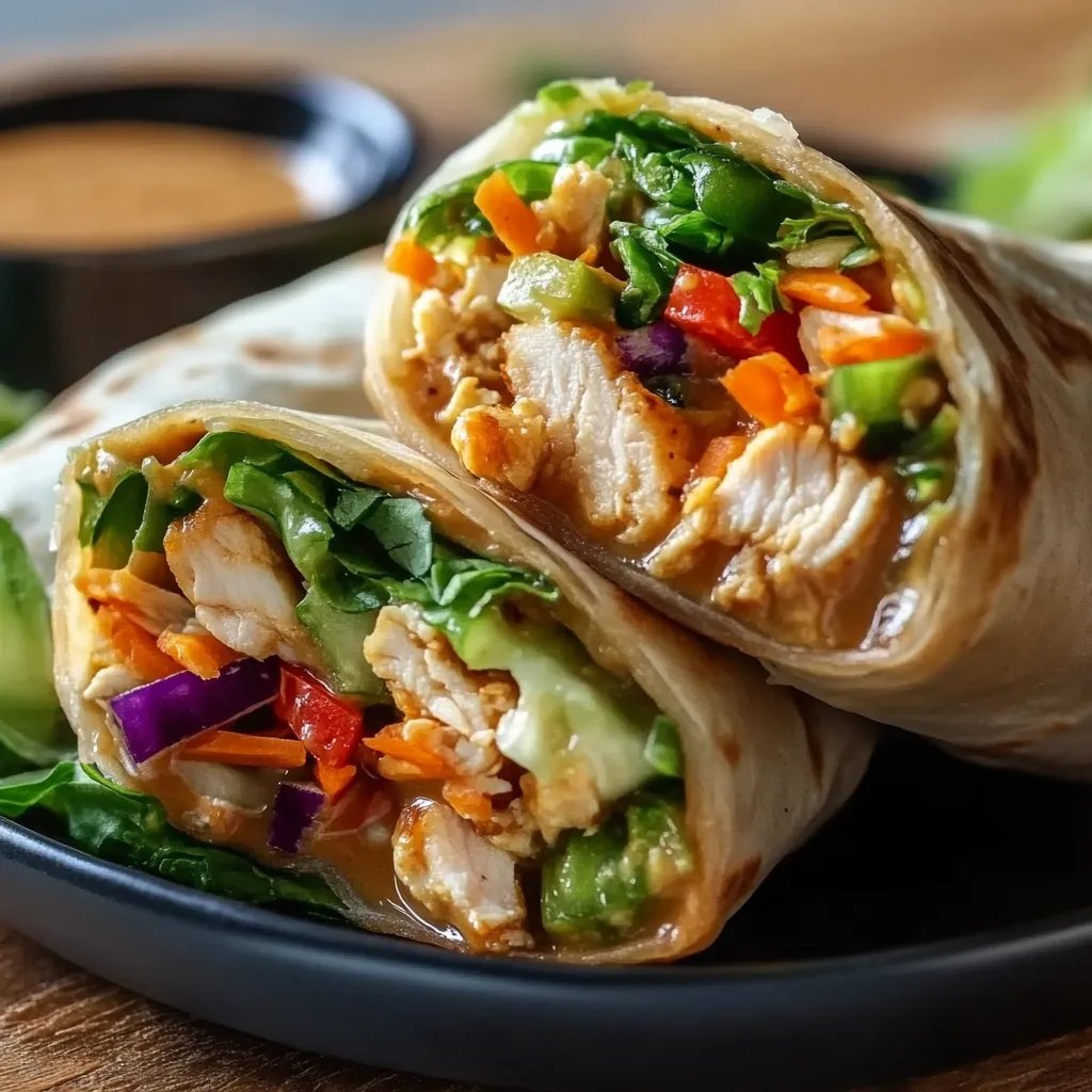 Thai Peanut Chicken Wraps