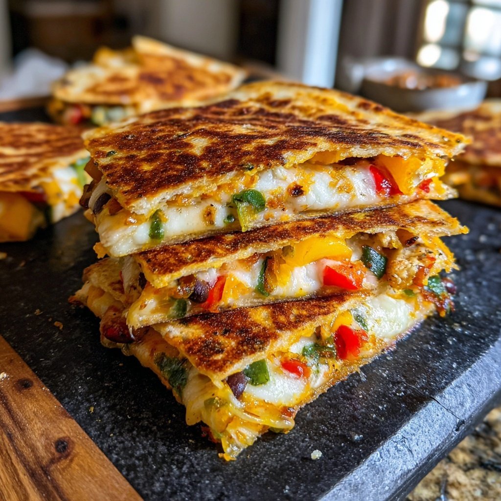 Super Bowl Baked Veggie Quesadilla Squares