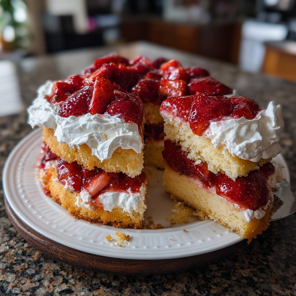 Fresh Strawberry Shortcake With Whipped Cream